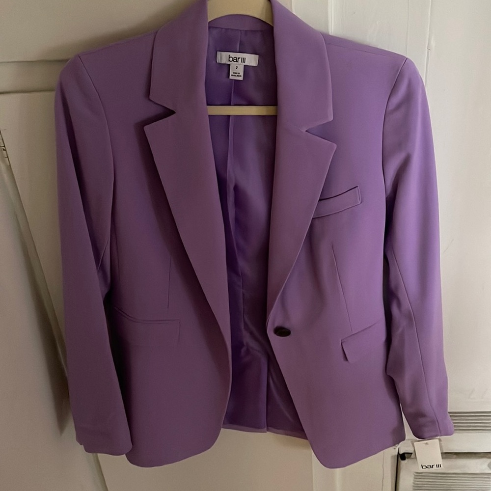 Bar III violet blazer size 2